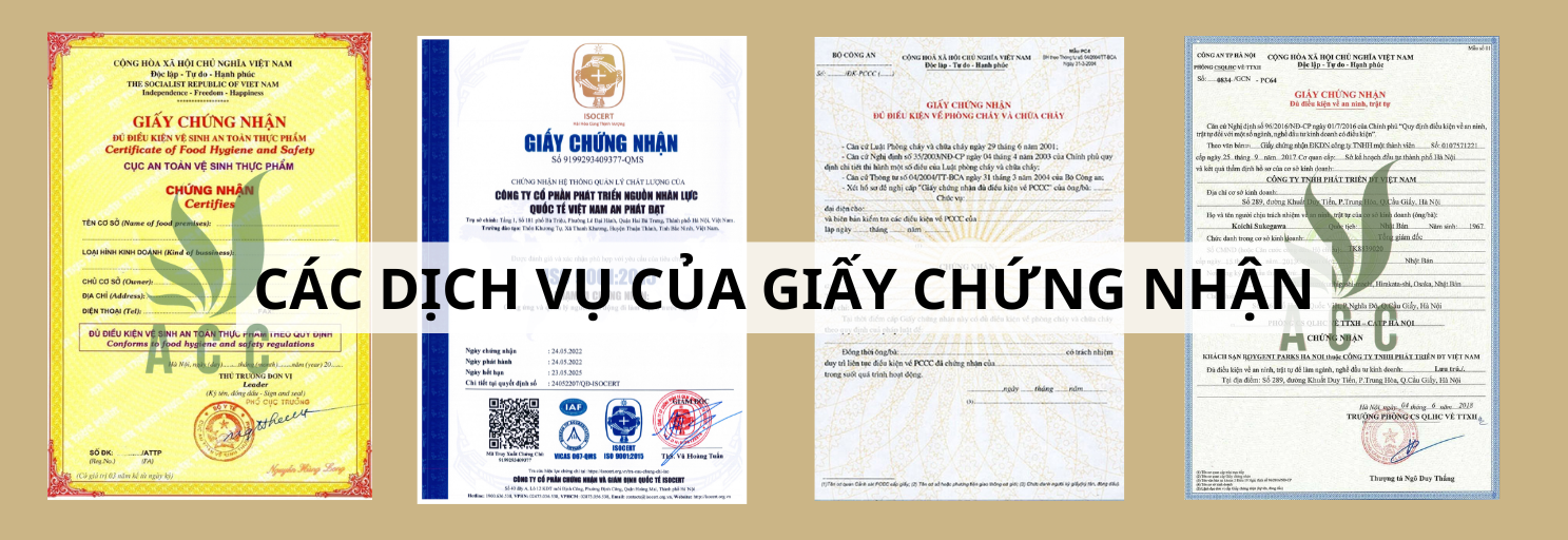 Các dịch vụ của Giấy Chứng Nhận