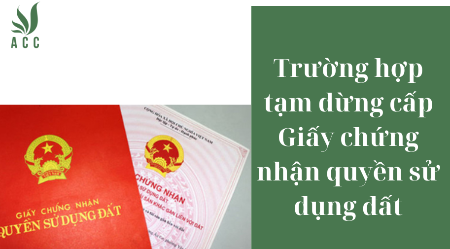 Trường hợp tạm dừng cấp Giấy chứng nhận quyền sử dụng đất