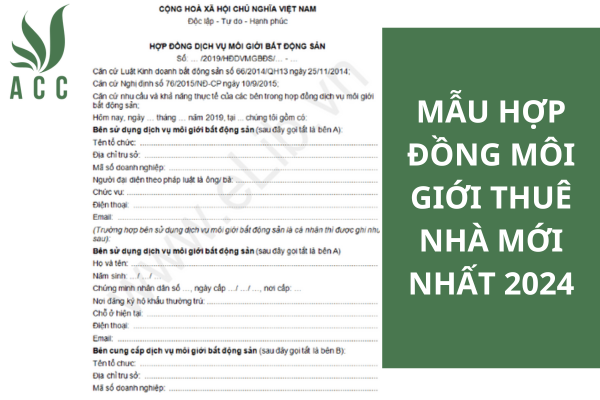 Mẫu hợp đồng môi giới thuê nhà mới nhất 2024