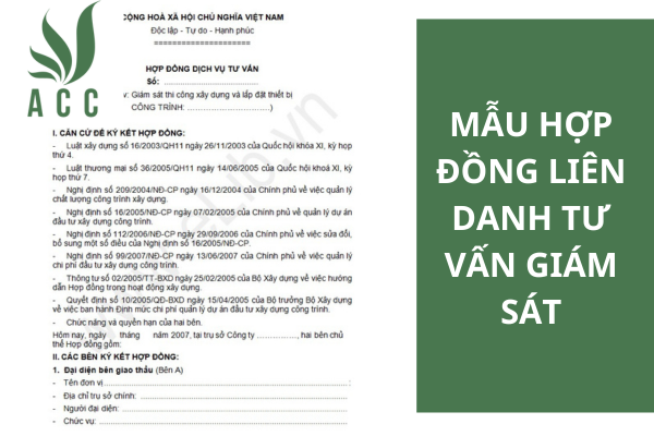 Mẫu hợp đồng liên danh tư vấn giám sát