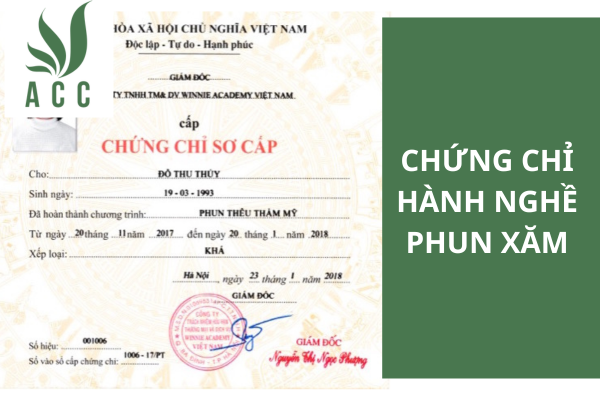Chứng chỉ hành nghề phun xăm