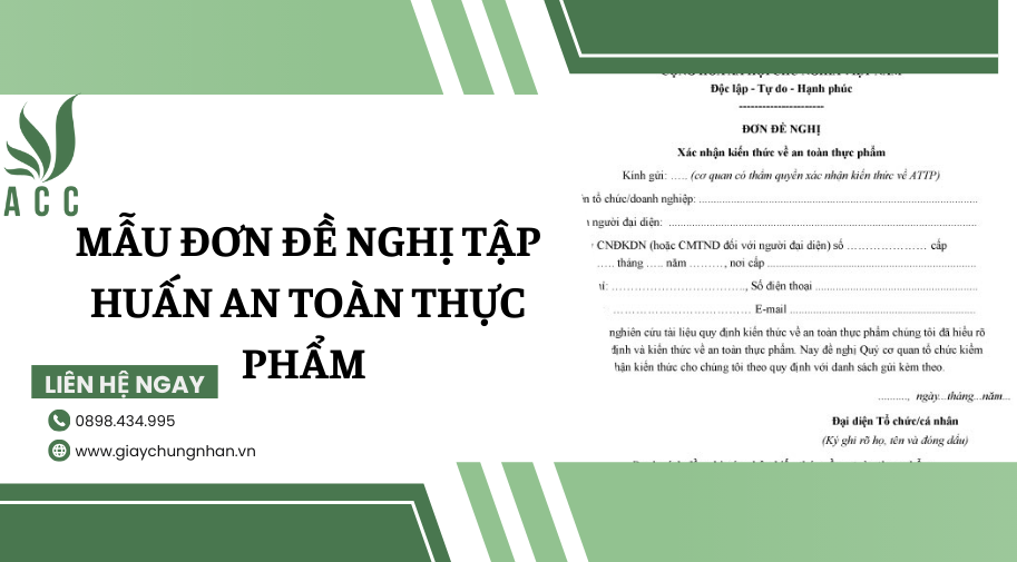 Mẫu đơn đề nghị tập huấn an toàn thực phẩm