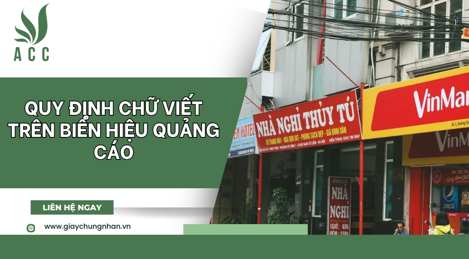 Quy định chữ viết trên biển hiệu quảng cáo