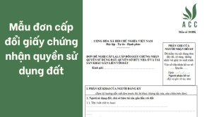 Mẫu đơn cấp đổi giấy chứng nhận quyền sử dụng đất