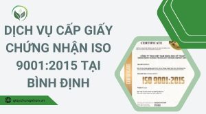 Dịch vụ cấp giấy chứng nhận ISO 9001:2015 tại Bình Định