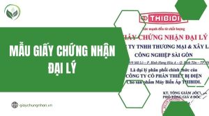 Mẫu giấy chứng nhận đại lý