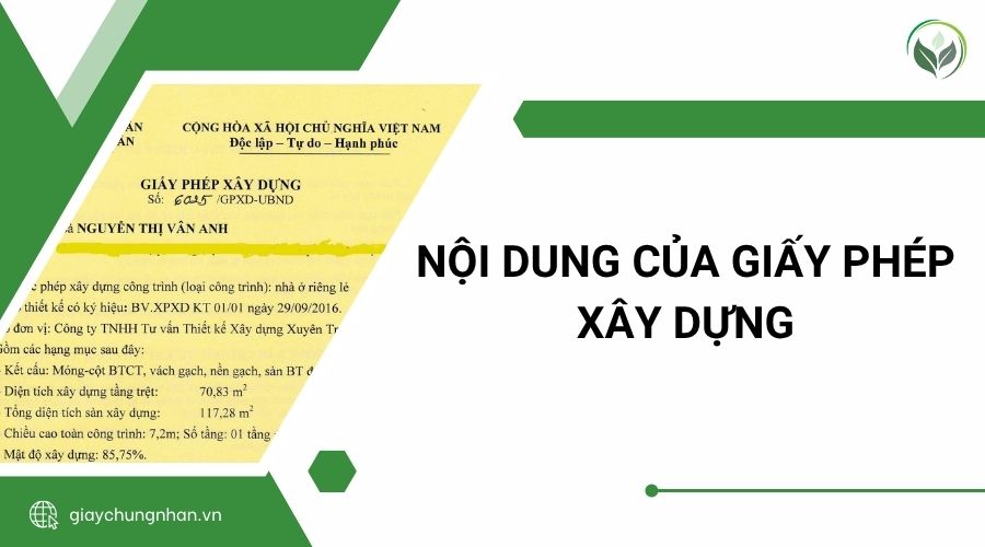 Nội dung của giấy phép xây dựng