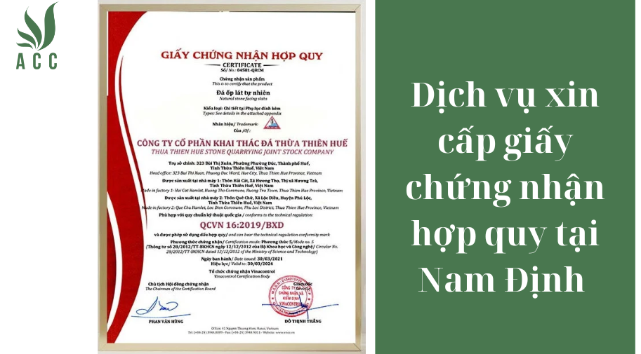 Dịch vụ xin cấp giấy chứng nhận hợp quy tại Nam Định [Trọn gói]