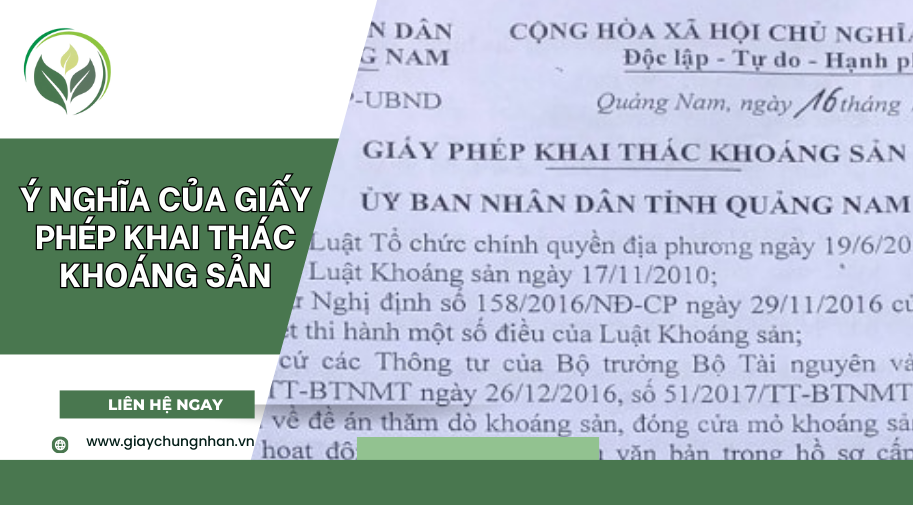 Ý nghĩa của giấy phép khai thác khoáng sản