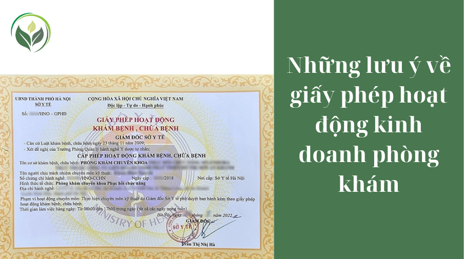 Những lưu ý về giấy phép hoạt động kinh doanh phòng khám