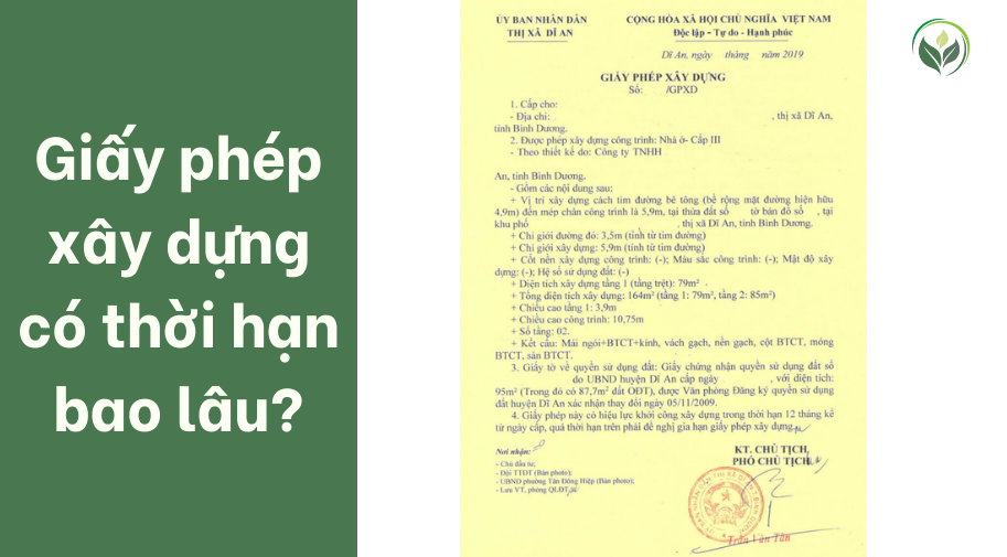 Giấy phép xây dựng có thời hạn bao lâu?