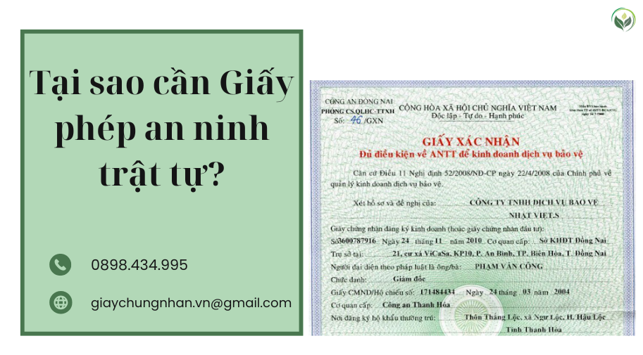 Tại sao cần Giấy phép an ninh trật tự?