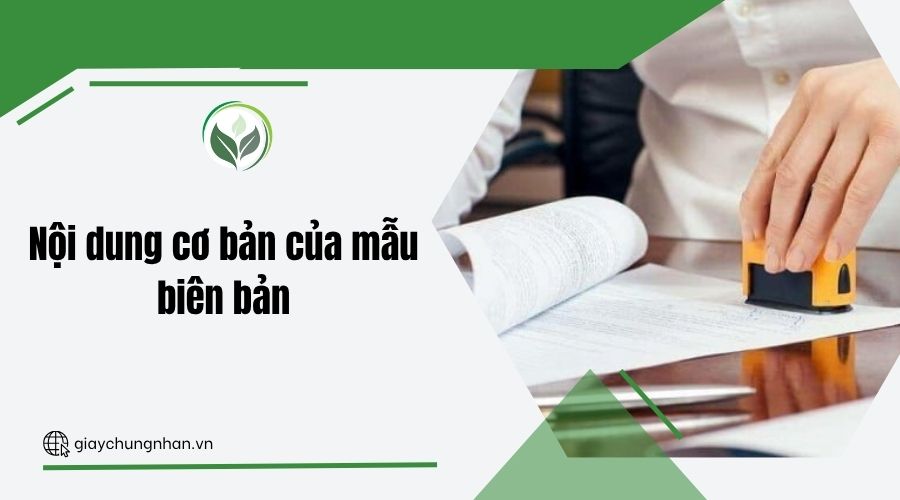 Nội dung cơ bản của mẫu biên bản