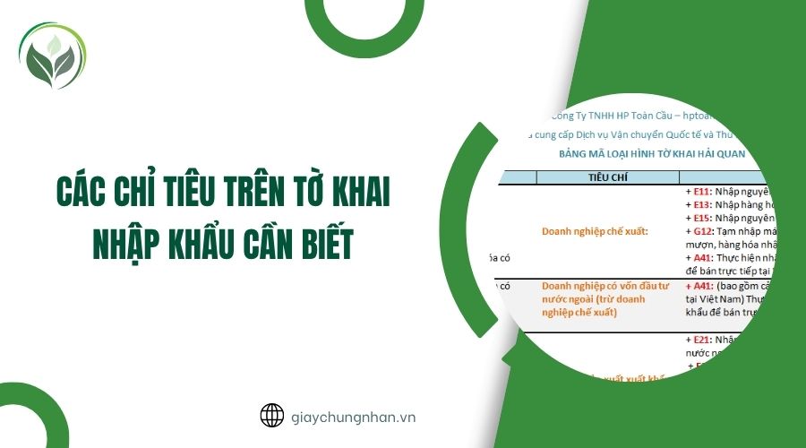 Các chỉ tiêu trên tờ khai nhập khẩu cần biết