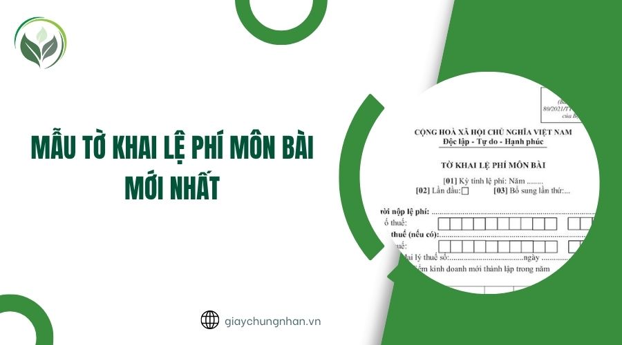 Mẫu tờ khai lệ phí môn bài mới nhất