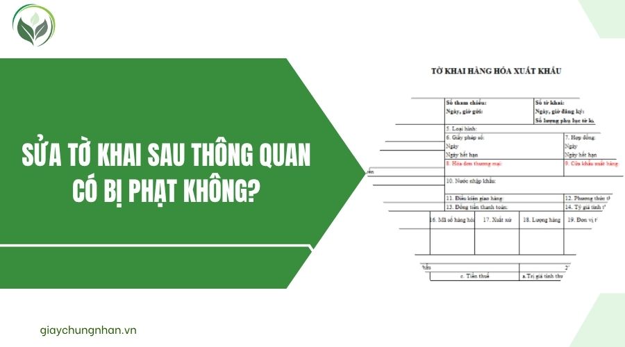 Sửa tờ khai sau thông quan có bị phạt không?