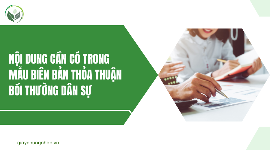 Nội dung cần có trong mẫu biên bản thỏa thuận bồi thường dân sự