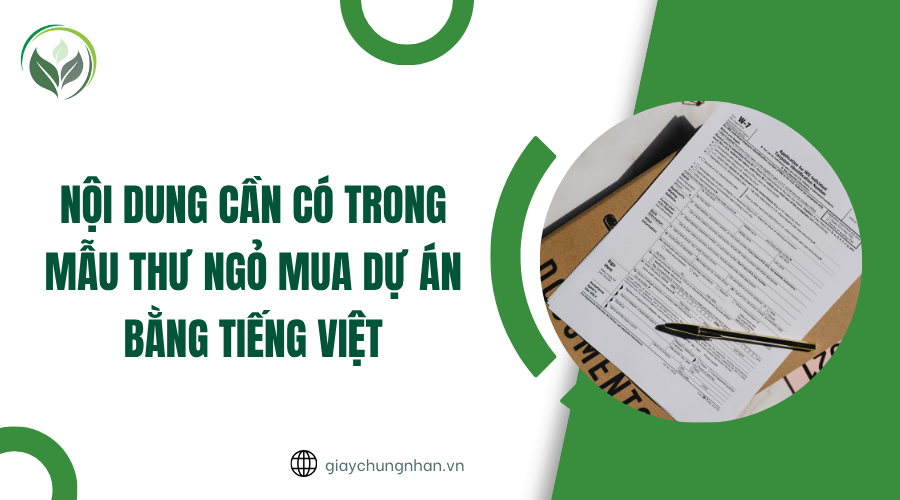 Nội dung cần có trong mẫu thư ngỏ mua dự án bằng tiếng Việt