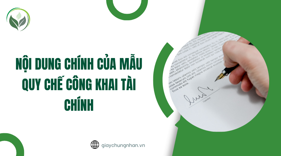 Nội dung chính của mẫu quy chế công khai tài chính