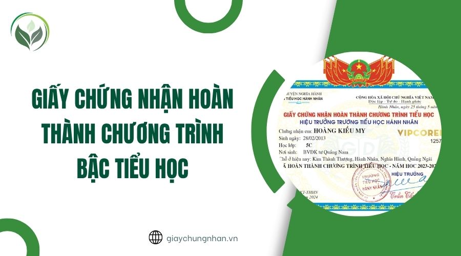 Giấy chứng nhận hoàn thành chương trình bậc Tiểu học
