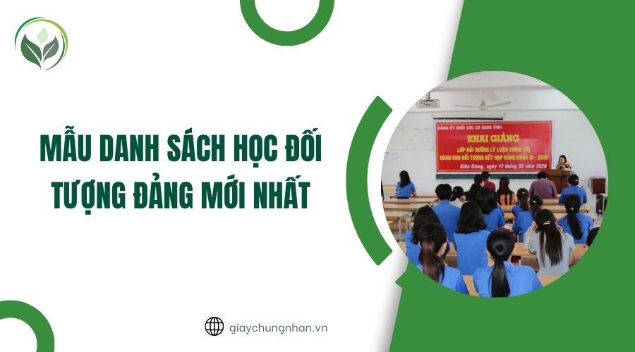 Mẫu danh sách học đối tượng Đảng mới nhất