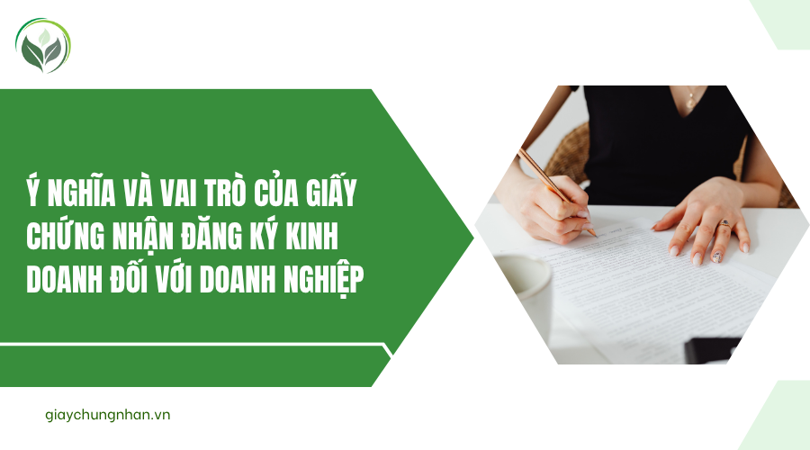 Ý nghĩa và vai trò của giấy chứng nhận đăng ký kinh doanh đối với doanh nghiệp