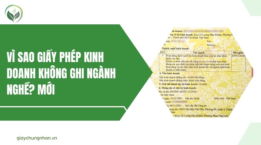 Vì sao giấy phép kinh doanh không ghi ngành nghề? Mới